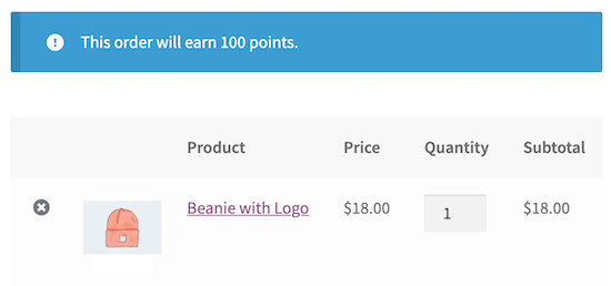 Earn points example Earn points example