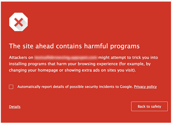 Avertisment Google Safe Browsing Avertisment Google Safe Browsing