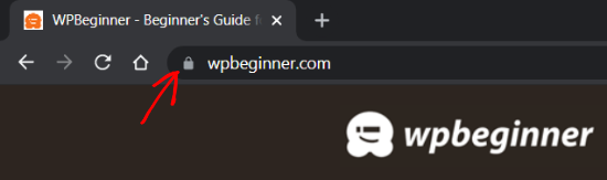 Căutați un semn de lacăt pentru HTTPS Căutați un semn de lacăt pentru HTTPS