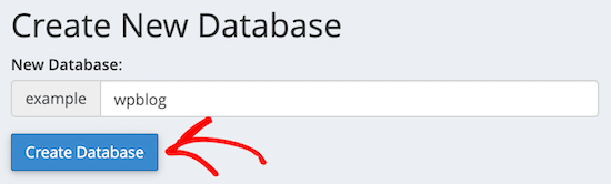 Name new database Name new database