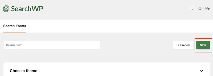 Saving custom SearchWP form