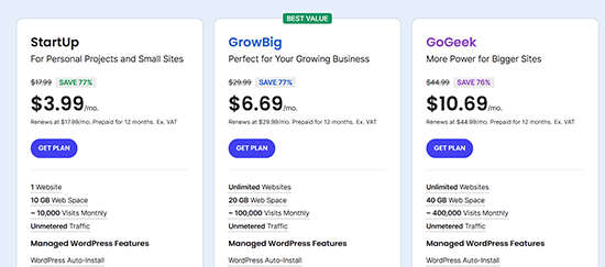 SiteGround pricing plans SiteGround pricing plans