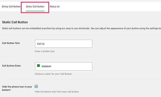 Static button Static button