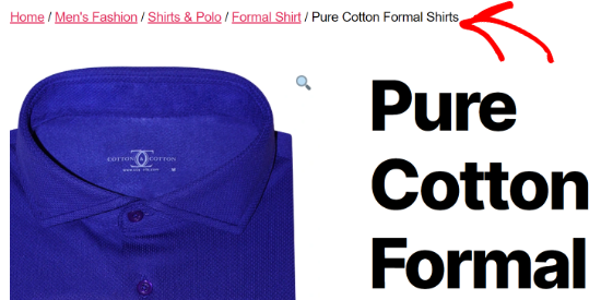 Exemplu de firimituri WooCommerce Exemplu de firimituri WooCommerce