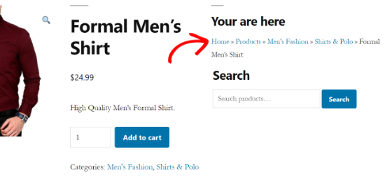 Firimituri (Breadcrumbs) în bara laterală WooCommerce Firimituri (Breadcrumbs) în bara laterală WooCommerce