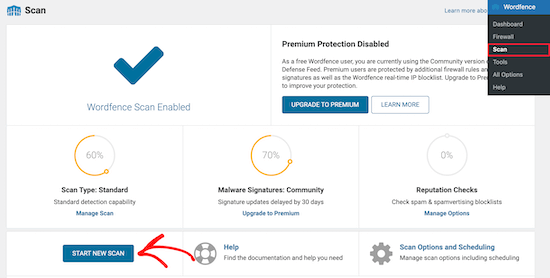 Wordfence scanner results Wordfence scanner results
