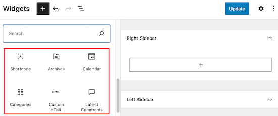 WordPress available widget blocks WordPress available widget blocks