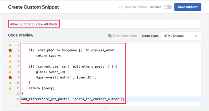 Allowing Editors to View All Posts Using a WPCode Snippet Allowing Editors to View All Posts Using a WPCode Snippet