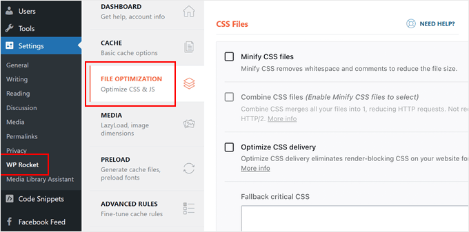 WP Rocket File Optimization WP Rocket File Optimization