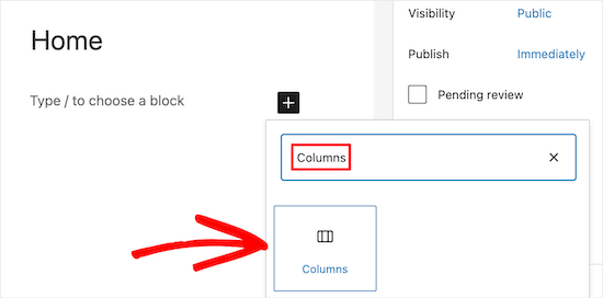 Add columns block Add columns block