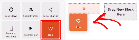 Add an icon block Add an icon block