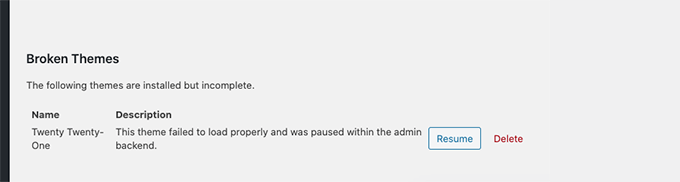 Broken theme Broken theme