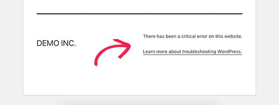 Erro crítico no WordPress