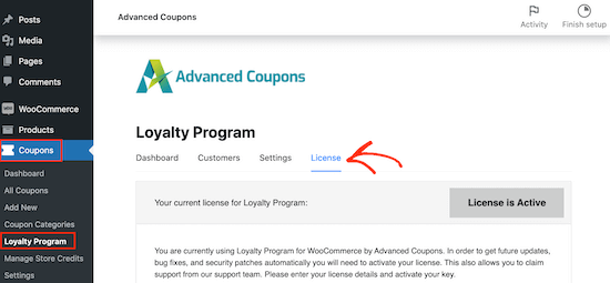 Adding a license to the Loyalty Program WordPress plugin Adding a license to the Loyalty Program WordPress plugin