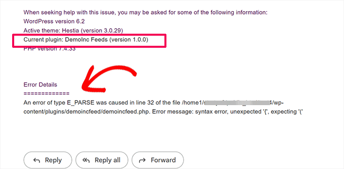 Plugin error details Plugin error details