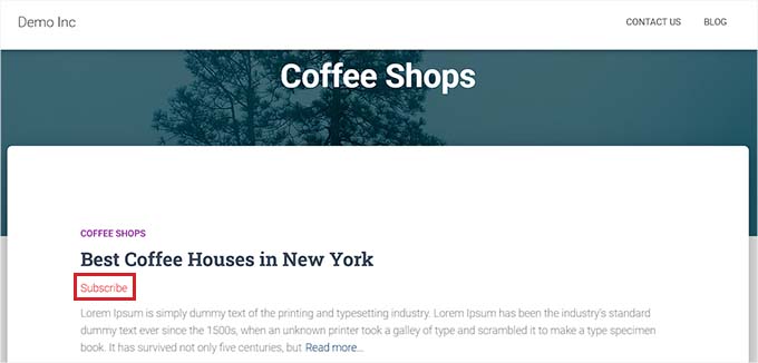 Previzualizare pentru linkul de abonare