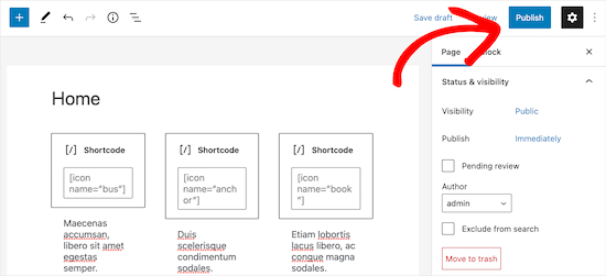 Publish or update page to make live Publish or update page to make live