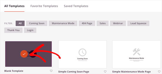 Select new SeedProd template Select new SeedProd template