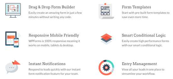 WPForms feature box icon example WPForms feature box icon example