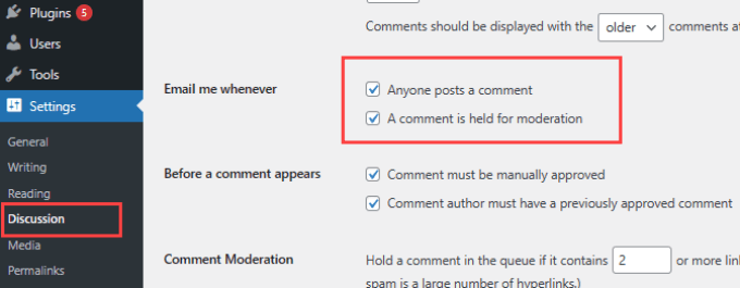 Turn off comments notifications in WordPress Turn off comments notifications in WordPress