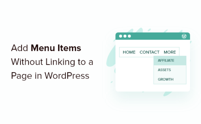 Aggiungi elementi al menu di WordPress senza collegamenti
