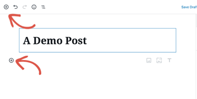 Add block buttons Add block buttons