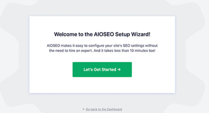AIOSEO setup wizard AIOSEO setup wizard