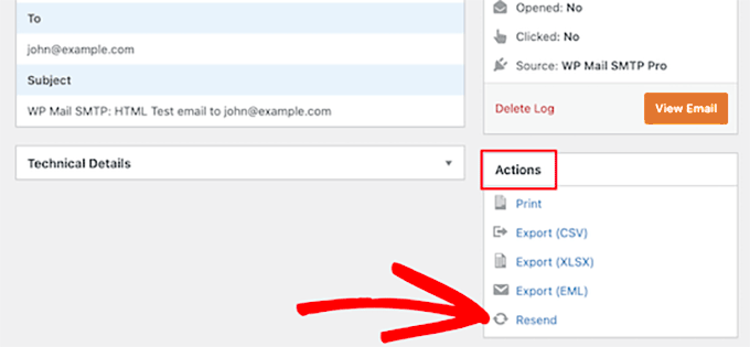 再送信ボタンをクリック