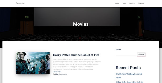 Example of a custom post type archive page Example of a custom post type archive page
