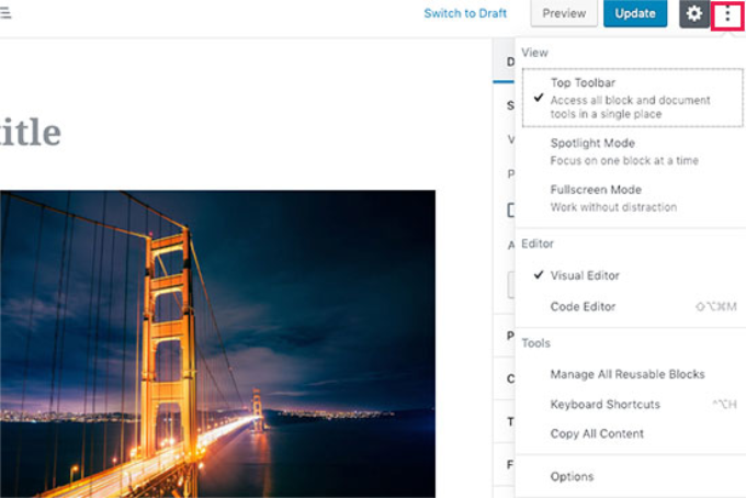 Editor settings Editor settings