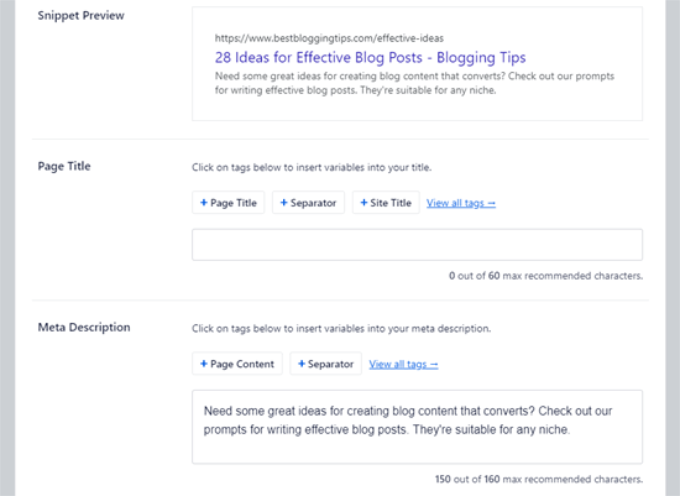 Enter AIOSEO settings Enter AIOSEO settings