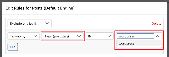 Excluding tags from the WordPress search results Excluding tags from the WordPress search results