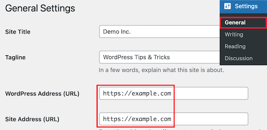 Go to general settings and check URLs Go to general settings and check URLs
