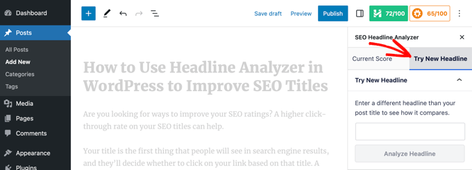 Try new headline in AIOSEO Try new headline in AIOSEO