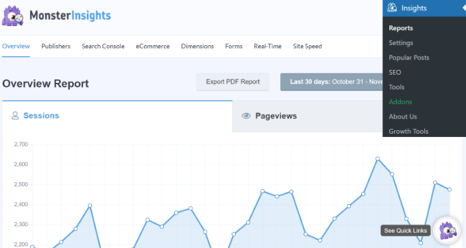 MonsterInsights dashboard reports MonsterInsights dashboard reports
