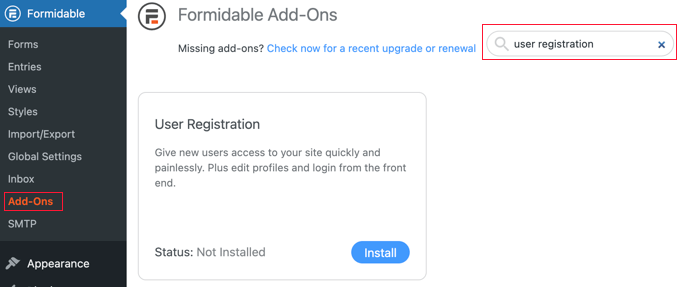 resetformidableformsaddons Formidable Forms Add-Ons Page