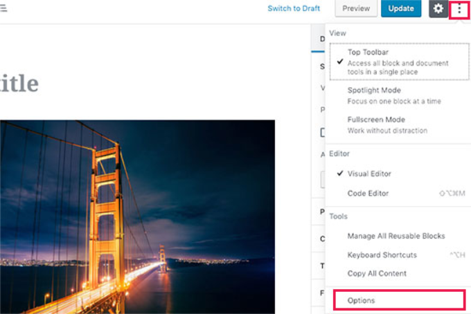 Screen options Screen options