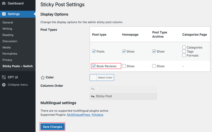 Visit the Settings » Sticky Posts - Switch Page to Configure the Plugin Visit the Settings » Sticky Posts - Switch Page to Configure the Plugin