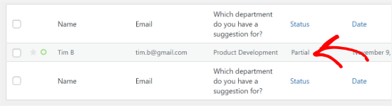 View partial entries View partial entries