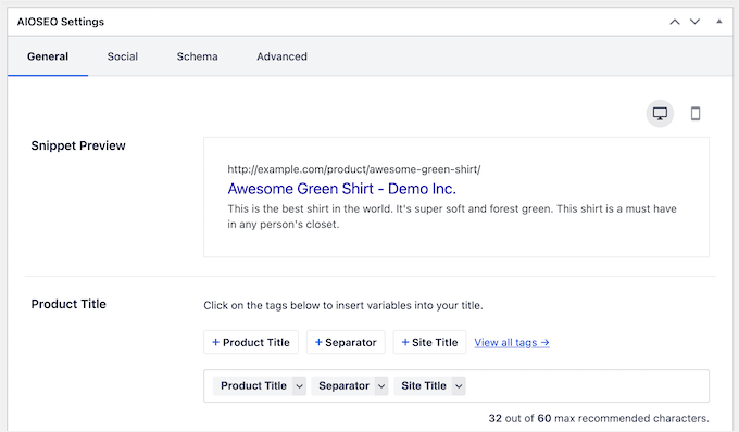 AIOSEO Product Title Optimization AIOSEO Product Title Optimization