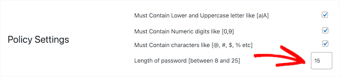 Create password policy settings Create password policy settings