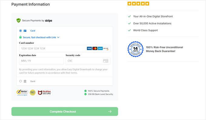 Easy Digital Downloads Complete Purchase