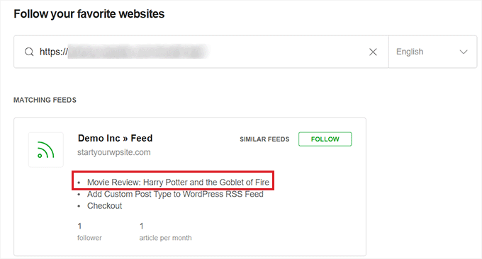 Vérifier le flux RSS WordPress