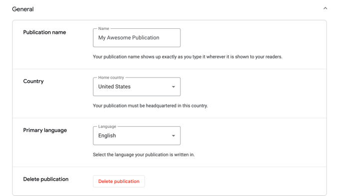 Configurações Gerais do Google Notícias