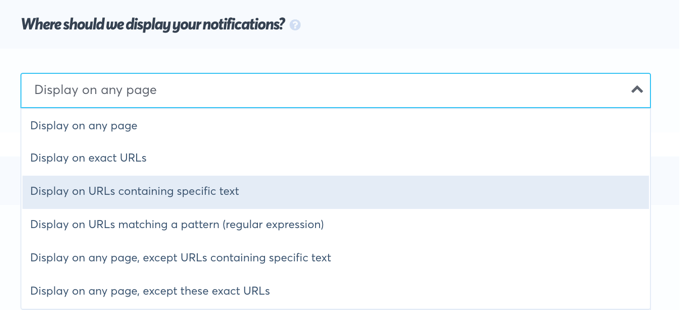Select 'Display on Any Page' Select 'Display on Any Page'