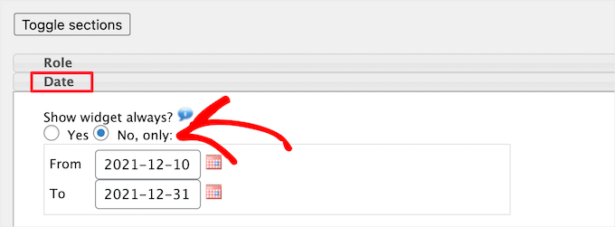 ウィジェットの有効期限を設定する