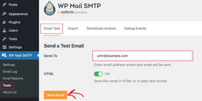 Send a Test Email With WP Mail SMTP Send a Test Email With WP Mail SMTP