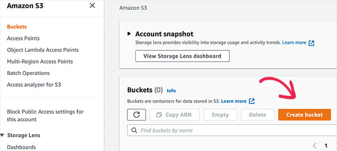 Criar bucket para seus arquivos de vídeo