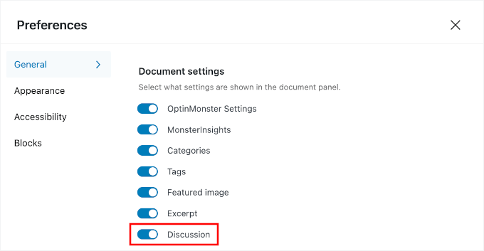 Attivare le Discussioni