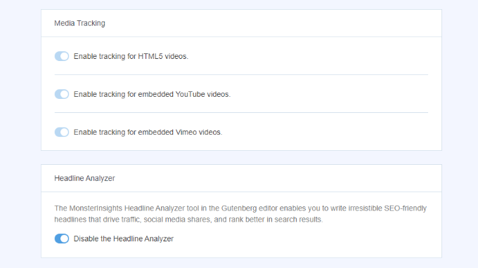 Enable media tracking Enable media tracking